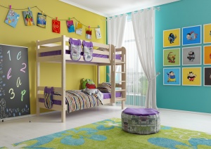 картинка Детская двухъярусная кровать Соня с прямой лестницей Вариант 9 от Магазина матрасов Matras96
